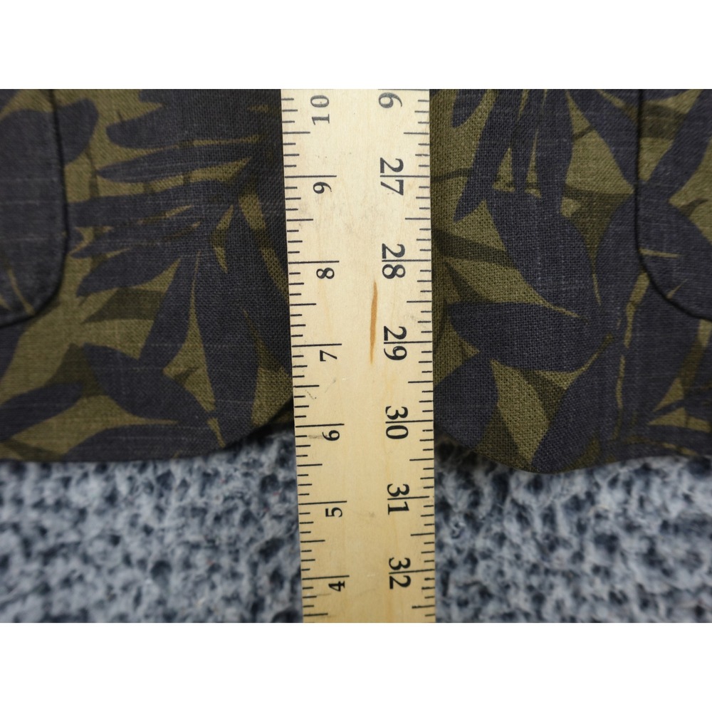 J.Crew Ludlow Linen Mens Large Olive Green Charcoal Tropical Leaf Print Blazer - Picture 8 of 15